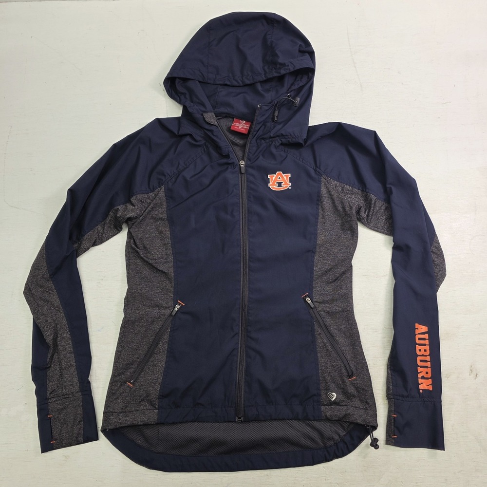Auburn Tigers AU Full Zip Windbreaker Hooded Jacket‎ War Eagle Women's Sz M EUC